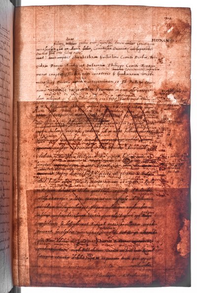 Cotton MS Faustina F III, f. 107r (ışık geçirgen) by English School