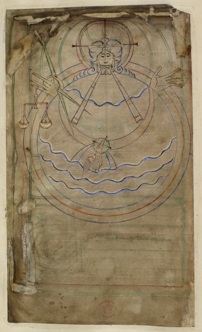 Cotton ms tiberius c vi f007v Yaratılışın şematik temsili, 