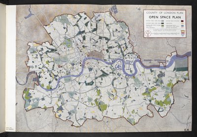 Londra İlçesi Açık Alan Planı / Londra İl meclisi için J.H. Forshaw ve Partick Abercrombie by English School