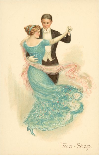 İki Adım Dansı Yapan Çift (chromolitho) by English School