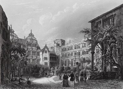 Heidelberg Saray Bahçesi (gravür) by English School
