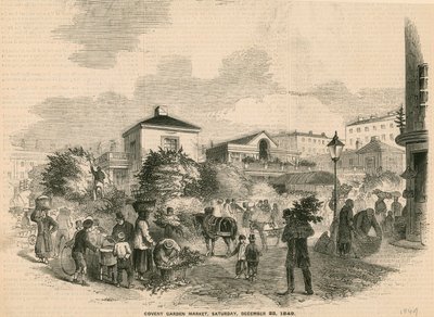 Covent Garden Pazarı, 22 Aralık 1849 by English School
