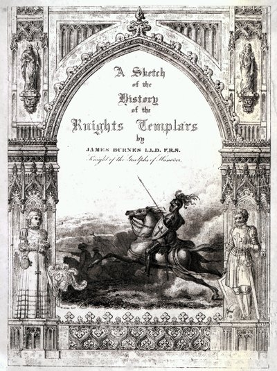 James Burnes tarafından yazılan Tapınak Şövalyeleri Tarihinin Eskizinin Kapağı by English School