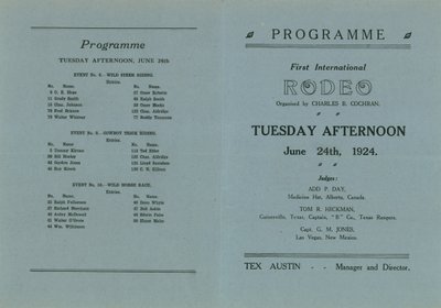 İlk uluslararası Rodeo için programın kapağı by English School