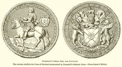 İskoçya için Cromwells Büyük Mührü by English School