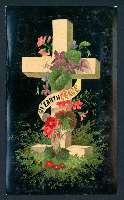 Çiçeklerle Çapraz, Noel Kartı by English School