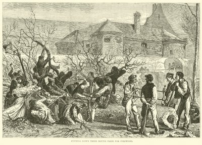 Yakacak odun için Paris çevresindeki ağaçların kesilmesi, Ekim 1870 by English School