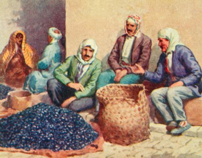Şam, Zeytin Satıcıları (renkli lito) by English School