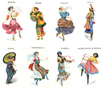 Dünyanın Dansçıları, sigara kartları, 1915 by English School