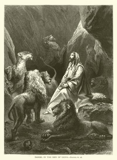 Aslanların İnindeki Daniel, Daniel, VI, 16 by English School