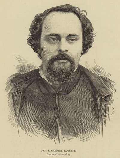 Dante Gabriel Rossetti (gravür) by English School