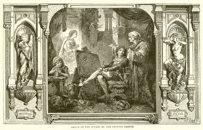 Ressam Giotto'nun Atölyesinde Dante by English School