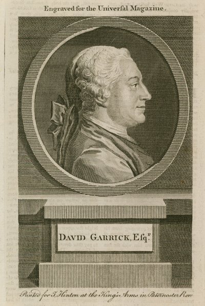 David Garrick, Universal Magazine için kazınmış by English School