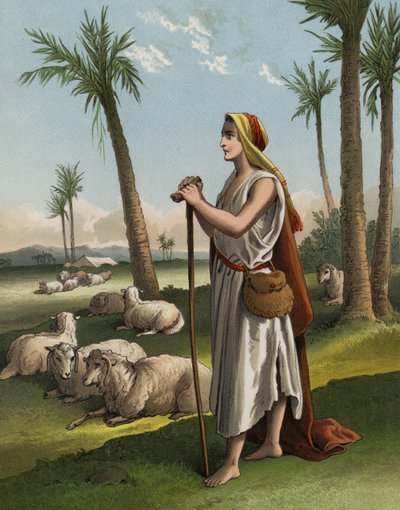 Çoban olarak Davut (kromolito) by English School