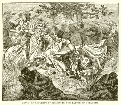 Gollheim Savaşı'nda Nassau'lu Adolphus'un Ölümü by English School