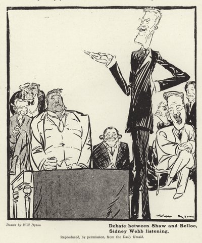 George Bernard Shaw ve Hillaire Belloc arasındaki tartışma by English School