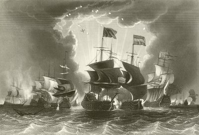 Amiral Blake tarafından Hollanda Filosunun Yenilgisi by English School