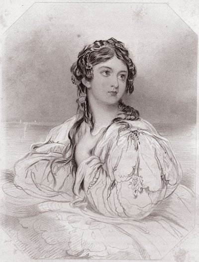 Desdemona, Othello oyunundan, "Shakespeare Kadınları Galerisi" by English School