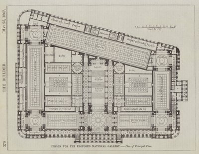Önerilen Ulusal Galeri Tasarımı, Ana Kat Planı (gravür) by English School