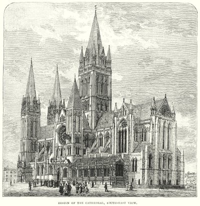 Katedral Tasarımı, Güney-Doğu Görünümü (gravür) by English School