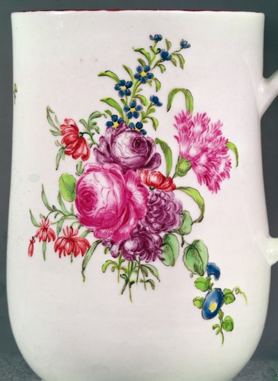 Longton Hall Trembly Rose kupa dekorasyonu detayı, c.1755 (porselen) by English School