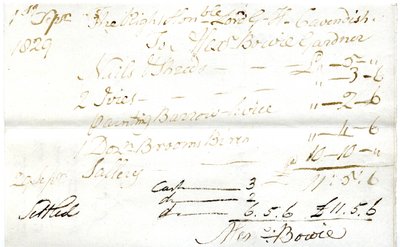 Devonshire MSS AS 3101, Pinder Simpson tarafından Lord George Cavendish için kapatılmış, Alexander Bowie