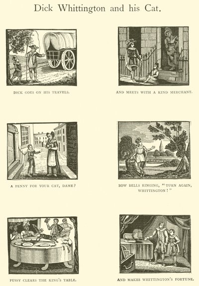Dick Whittington ve Kedisi (gravür) by English School