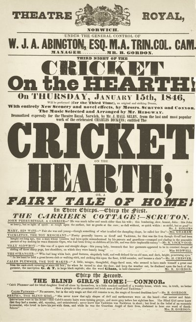 Dickens oyun ilanı: Theatre Royal