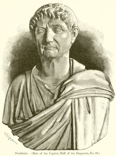 Diocletianus. (Capitol Büstü, İmparatorlar Salonu, No. 80) by English School