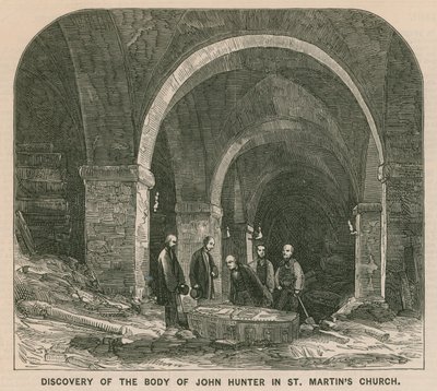 John Hunter'ın cesedinin Londra'daki St Martins Kilisesi'nde bulunması by English School