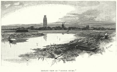 "Boston Stump "ın Uzaktan Görünümü (gravür) by English School