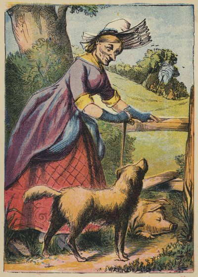 Köpek! Köpek! Bite Pig (renkli taş baskı) by English School