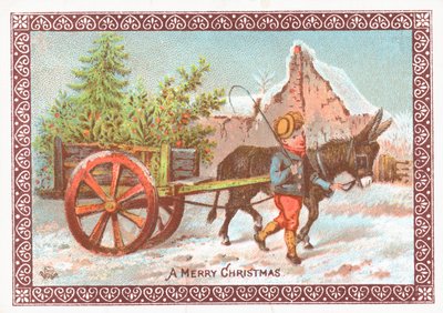 Eşek çekme arabası, Noel kartı by English School