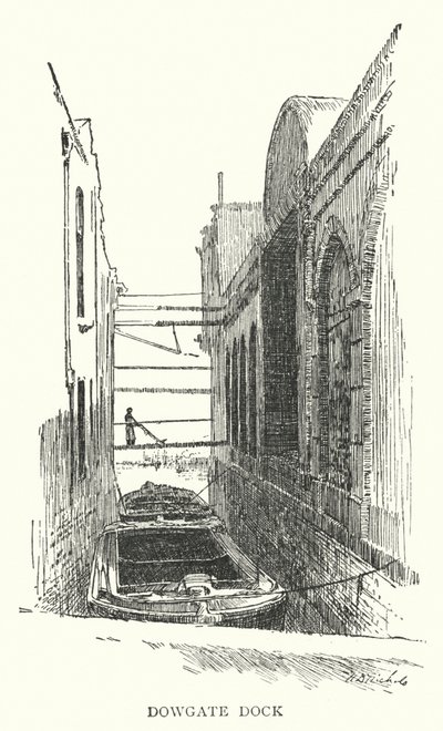 Dowgate Dock (gravür) by English School