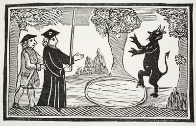 Dr. Faustus Şeytanı Yükseltiyor, John Ashton tarafından yazılan Onsekizinci Yüzyılın Chap-kitaplarından bir örnek, pub. 1882 by English School