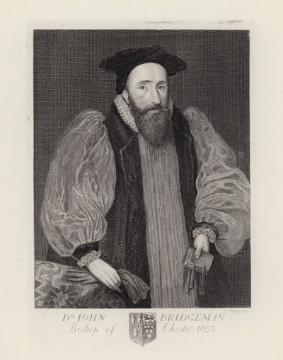 Dr John Bridgeman, Chester Piskoposu (gravür) by English School