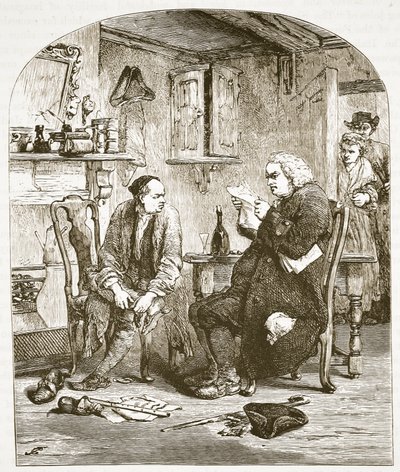 Dr Johnson, Wakefield Papazının müsveddesini okuyor, Cassells Illustrated History of England