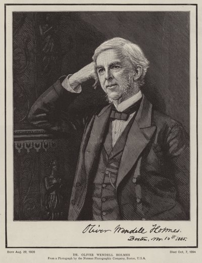 Dr Oliver Wendell Holmes (gravür) by English School
