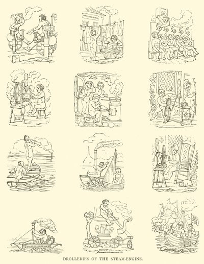 Buhar makinesinin dürbünleri (tahta baskı) by English School