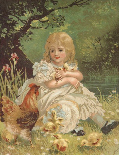 Ördek yavrusu (chromolitho) by English School