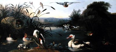 Göldeki Ördekler (tuval üzerine yağlı boya) by English School