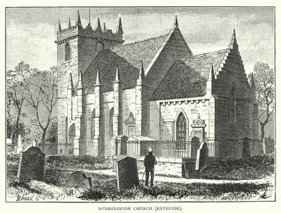Duddingston Kilisesi, Dış (gravür) by English School