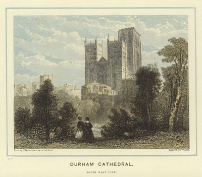 Durham Katedrali, güney batı görünümü by English School