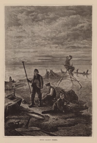 Hollanda Somon Balıkçılığı (gravür) by English School