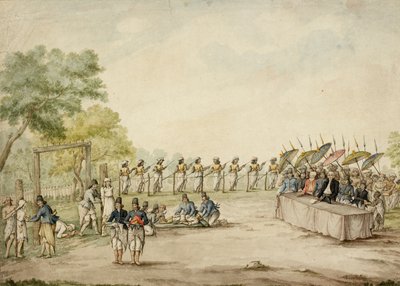 Hollandalı yargıç ve Cava hükümdarları, suçluların infazına ve sakat bırakılmasına tanık oluyor, Java by English School