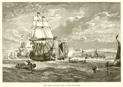 Doğu Hindistan şirketleri Woolwich'ten ayrılan gemiler (1623) by English School