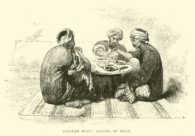 Doğu paspasları, etin yanında oturuyor by English School