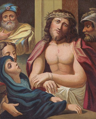 Ecce Homo (renkli taş baskı) by English School