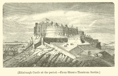 Dönemde Edinburgh Kalesi (gravür) by English School