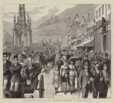 Edinburgh Illustrated, Sezonda Princes Street (gravür) by English School